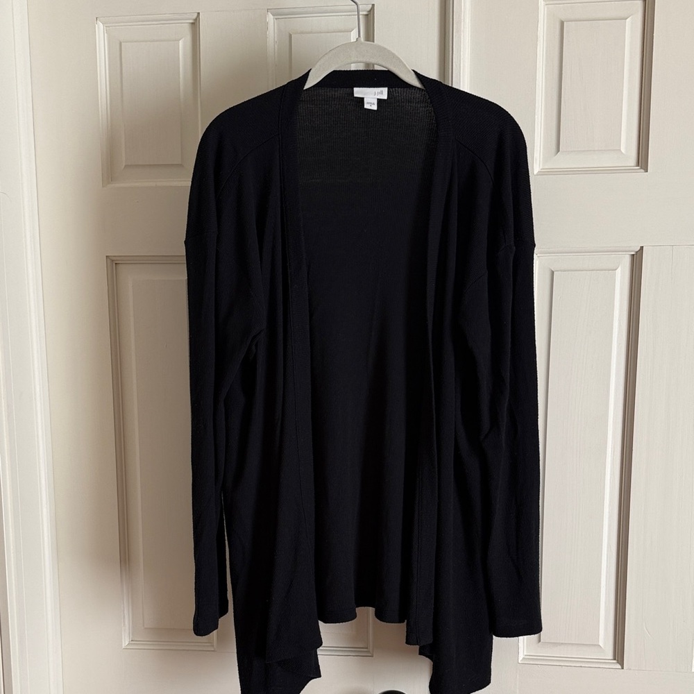 J. Jill Classic Black Open Cardigan